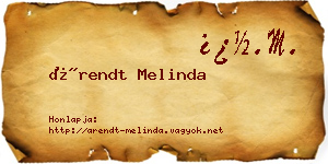 Árendt Melinda névjegykártya